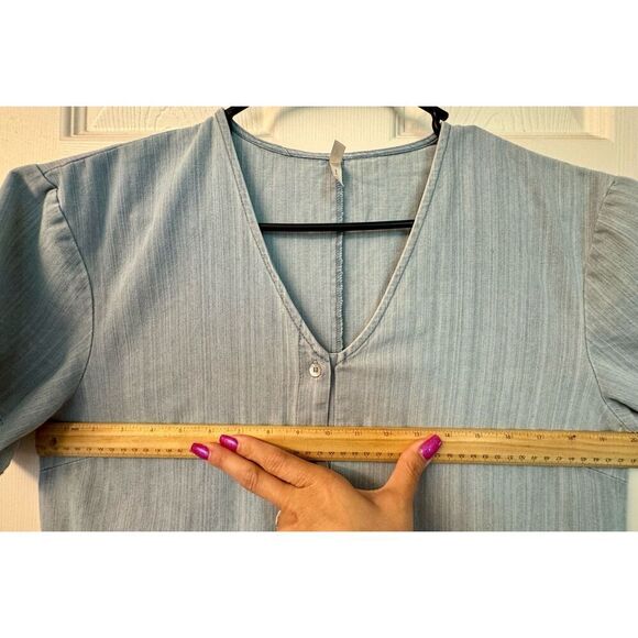 Rylee & Cru Women's Utility Jumpsuit Denim Washed Denim Medium - Picture 14 of 15